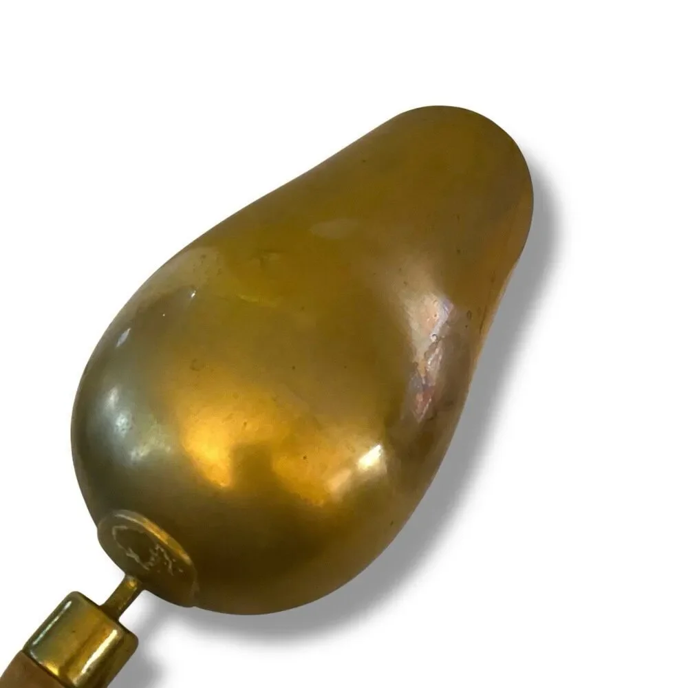 Antique English Brass Grain Sugar Flour Scoop Wood Handls Grain Large 16”